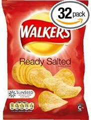 Walkers Crisp Ready Salted 32.5g Bags (Box of 32) : Amazon.co.uk: Grocery