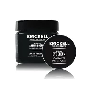 Brickell Men'S Ultimate Anti-Aging Routine, Anti-Wrinkle, Night Face Cream And Eye Cream To Reduce Puffiness, Wrinkles, Dark Circles, Under Eye Bags, Natural And Organic, Unscented