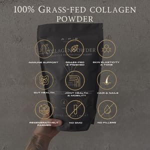 APE Nutrition Collagen Powder Peptides - Type 1 & 3 Bovine Collagen Protein, 100% Grass-Fed & Finished, Ancestral Supplement UK, Unflavoured, Improves Hair Skin & Nail Health : Amazon.co.uk: Health & Personal Care