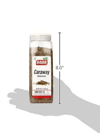 Badia Caraway Seeds, Whole Seed For Cooking, Mild Anise Flavor For Bread, Soups, Stews, 16 Oz