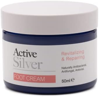 Active Silver Colloidal Silver Magic Foot Cream (50ml) with Aloe Vera and Essential Oils, hydrating and rejuvenating for cracked feet, athlete's foot and foot repair