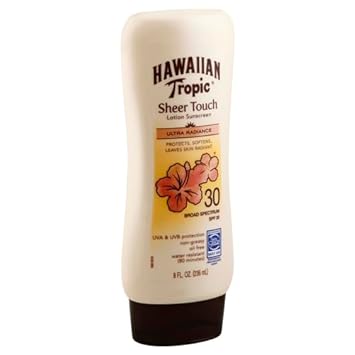 Hawaiian Tropic Sheer Touch Ultra Radiance Lotion Sunscreen SPF 30, 8oz | Hawaiian Tropic Sunscreen SPF 30, Sunblock, Broad Spectrum Sunscreen, Oxybenzone Free Sunscreen, Body Sunscreen, 8oz