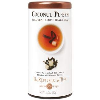 The Republic of Tea Black Full-Leaf Loose Tea (Coconut Pu-Erh Black, 3 oz Refill Bag) : Grocery & Gourmet Food