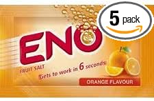 Eno Fruit Salt Fast Refreshing Relief Original Orange Flavor 5Gm X 5 Sachets - India