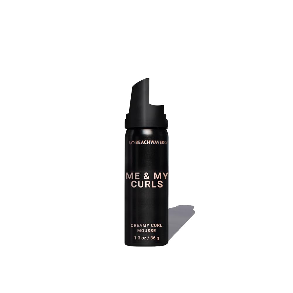 Beachwaver Me & My Curls Creamy Curl Mousse - Travel Size (1.9 Oz) | Lightweight, Creamy Vegan Mousse For Curls, Coils, & Waves - Defines Natural Texture And Enhances Shine | Bondi Beach Day Fragrance