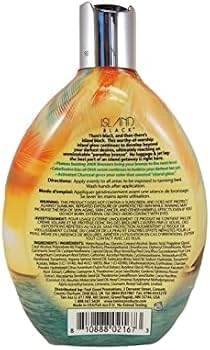Tan Asz U Island Black 200X Plateau-Busting Bronzer Tanning Lotion, Ultra-Dark Formula For Deep Color & Silky Skin Finish, 13.5 Oz Indoor Tanning Lotion