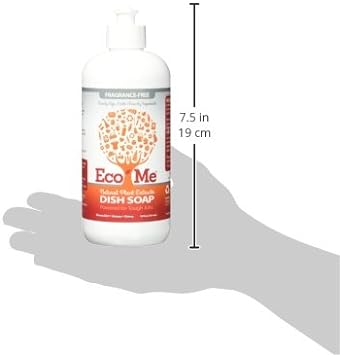 Eco Me Natural Environmentally Friendly Sudsing Liquid Dish Soap, Healthy Fragrance Free Scent, 16 Ounces : Health & Household