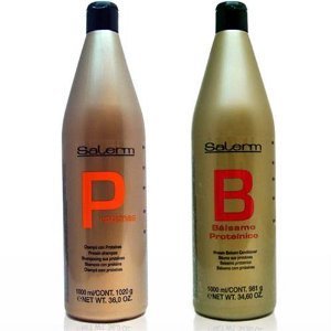 Salerm Protein Shampoo And Balsamo Conditioner Combo Set : Shampoo And Conditioner Sets : Beauty & Personal Care