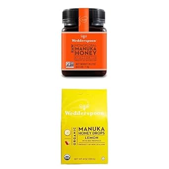 Bundle - Wedderspoon Raw Premium Manuka Honey KFactor 16 (35.2 Oz) and Manuka Honey Drops Lemon & Bee Propolis (4 Oz) : Grocery & Gourmet Food