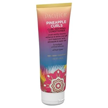 Pacifica Beauty, Pineapple Curls Defining Natural Conditioner, For Curly, Coily and Textured Hair Types, Pineapple Scent, Sulfate Free and Silicone Free, 100% Vegan and Cruelty Free