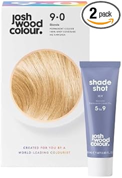 Josh Wood Permanent Colour 9.0 And Icy Shade Shot 5 To 9 Bundle- Striking Permanent Colour With Shine Complex, 100% Grey Coverage, Ammonia Free, Kind To Hair Ingredients