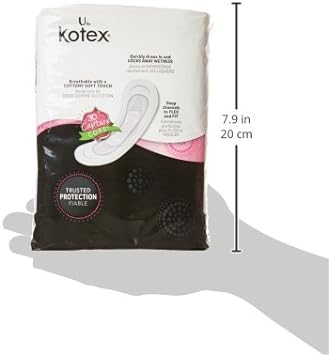 U by Kotex Security Ultra Thin Pads, Regular, Fragrance-Free, 44 Count : Health & Household