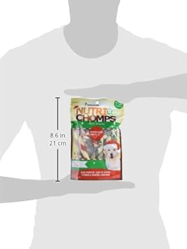 NutriChomps Dog Chews, 6-inch Holiday Candy Canes, 6 Count, red/Green