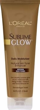 L'Oreal Paris Sublime Bronze Glow Daily Moisturizer And Natural Skin Tone Enhancer, Medium Skin Tones, 8 Fl. Oz