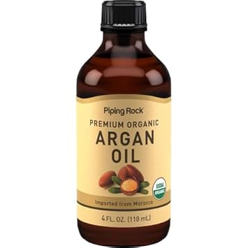 Argan Oil for Hair | 4 fl oz | from Morocco | Premium Organic | Non GMO, Gluten Free Supplement | By Piping Rock