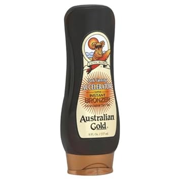 Australian Gold Dark Tanning Accelerator Lotion With Bronzer, 8 Ounce, New Package Same Formula, B003GX5SSC