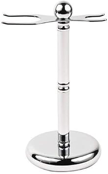 Parker Deluxe Chrome Safety Razor & Shaving Brush Stand – Weighted Chrome-Plated Display Stand For Safety Razors & Brushes (Handles Up To 25 Mm Knot Size)