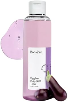 [Bonajour] Vegan Eggplant Daily Bha Exfoliant Toner, Salicylic Acid Gentle Exfoliating & For Acne Prone Skin Treatment Toner 7.2 Fl. Oz