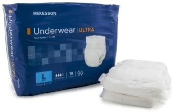 McKesson Ultra Underwear, Incontinence, Heavy Absorbency, Large, 18 Count