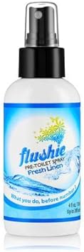 Flushie Pre-Toilet Spray for Poop Travel Size Toiletries Bathroom Spray for Poop Spray for Toilet Deodorizer Traveling Essentials Poop deodorizer Poop Odor eliminator… (Linen, 2oz 1pack) : Health & Household