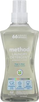 Method 4x Concentrated Laundry Detergent, Free + Clear, 53.5 Ounce, 66 Loads