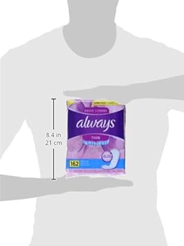 Always Thin No Feel Protection Daily Liners Regular Absorbency Unscented, 162 Count - Pack of 2 (324 Count Total) : Health & Household