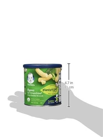 Gerber 2nd Foods Organic for Toddler, Lil' Crunchies, White Cheddar Broccoli, 1.59 oz Canister : Baby