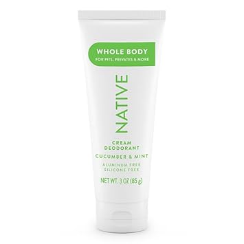 Native Whole Body Deodorant Cream Contains Naturally Derived Ingredients, Deodorant For Women & Men | 72 Hour Odor Protection, Aluminum Free With Coconut Oil And Shea Butter | Cucumber & Mint