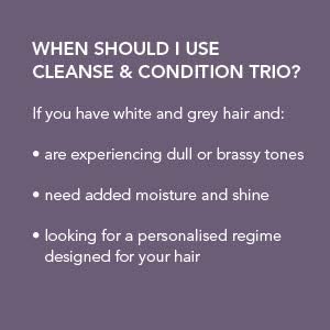 White Hot Cleanse & Condition Trio: Brightening Hair Care Regime To Cleanse & Add Gloss To White & Grey Hair, Purple Shampoo