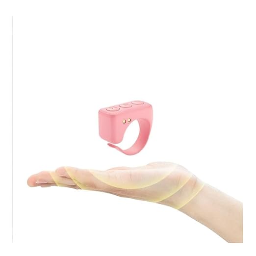 Bluetooth Scrolling Ring Clicker, & Remote Control Page Turner for TikTok, Camera, and Kindle - Compatible with iOS & Android Devices (Pink)