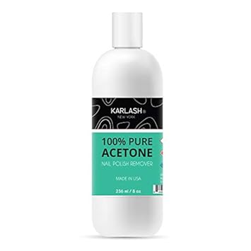 Karlash Professional 100% Pure Acetone Polish Nail Remover 8 Fl Oz - Quick, Professional Nail Polish Remover - For Natural, Gel, Acrylic, Sculptured Nails (8 Fl Oz) : Beauty & Personal Care