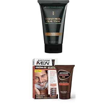 Just for Men Control GX + THK Grey Reducing and Thickening 2-in-1 Shampoo & Conditioner,4 oz (Pack of 1) Control GX Beard Wash, 4 Fl Oz (Pack of 1) : Beauty & Personal Care