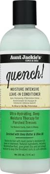 Aunt Jackie'S Curls And Coils Quench Moisture Intensive Leave-In Hair Conditioner For Natural Curls, Coils And Waves, Enriched With Shea Butter, 12 Oz