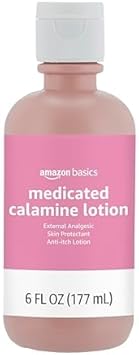 Amazon Basics Medicated Calamine Anti-Itch Lotion, Analgesic Skin Protectant, 6 Fluid Ounce, 1-Pack (Previously Solimo) (New Formula)