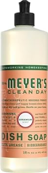 MRS. MEYER'S CLEAN DAY Liquid Dish Soap, Biodegradable Formula, Geranium, 16 Fl. Oz