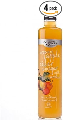 Rayners Organic Raw Apple Cider Vinegar With Mother - 500Ml (4 Pack Bundle)