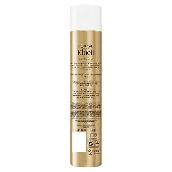 L'Oreal Hairspray Elnett Strong Hold & Shine 400Ml