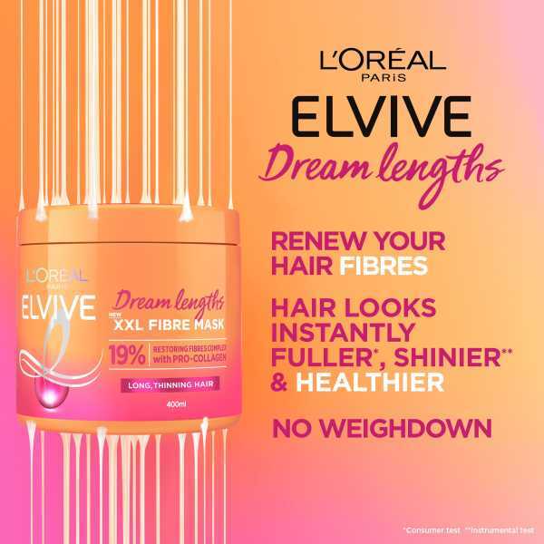 L'Oréal Paris Elvive Dream Lengths Xxl Fibre Mask 400Ml
