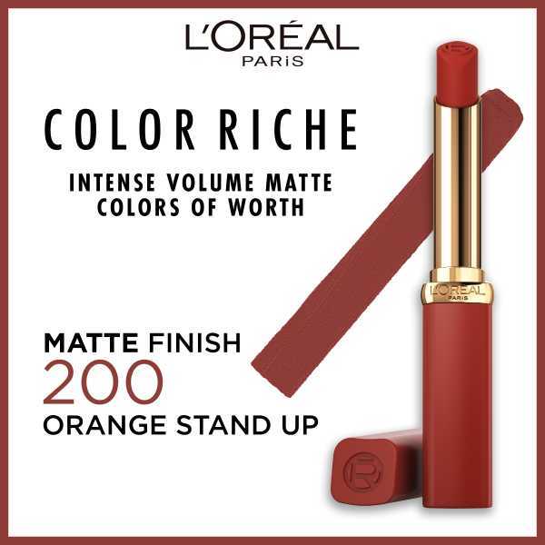 L'Oréal Paris Color Riche Volume Matte Lipstick 200 Orange Stand Up