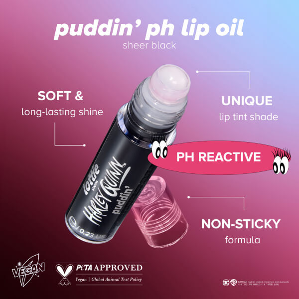Lottie London X Harley Quinn Sheer Black Ph Rollerball Lip Oil