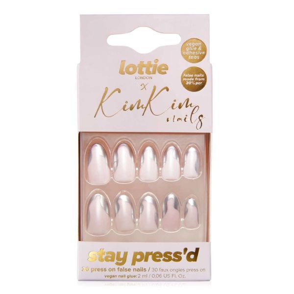 Lottie London X Kimkim Stay Press On Nails Groovy Chrome