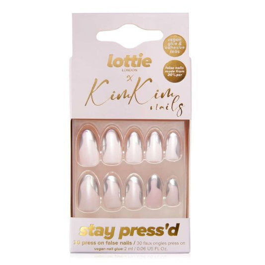 Lottie London X Kimkim Stay Press On Nails Groovy Chrome