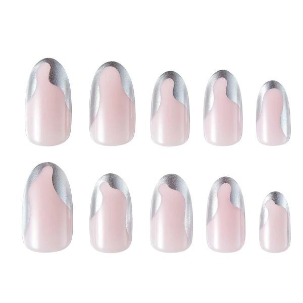 Lottie London X Kimkim Stay Press On Nails Groovy Chrome