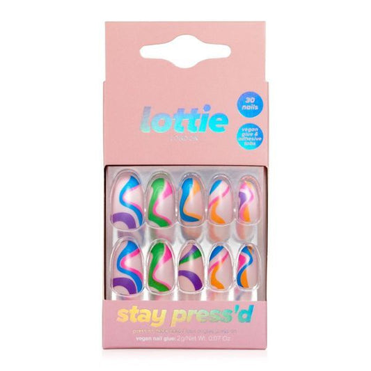 Lottie London Stay Press'D On Nails - Swirls On Swirls