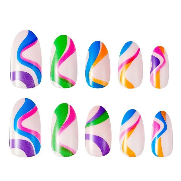 Lottie London Stay Press'D On Nails - Swirls On Swirls