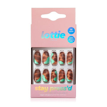 Lottie London Stay Press'D On Nails - Tortoiseshell Twist