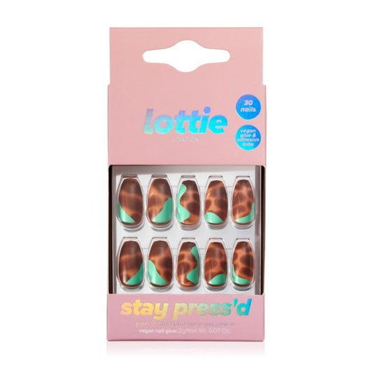 Lottie London Stay Press'D On Nails - Tortoiseshell Twist