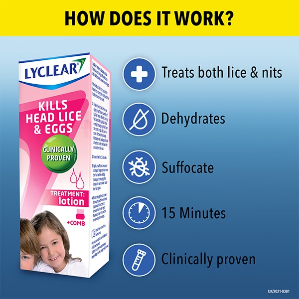 Lyclear Lotion Head Lice Treatment + Comb 100Ml