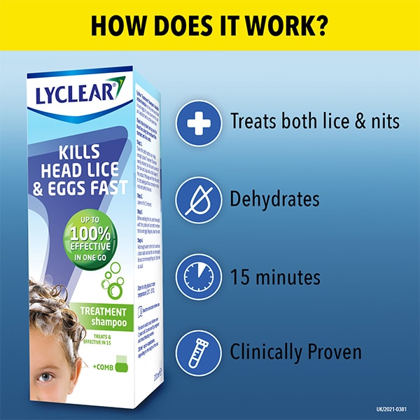 Lyclear Shampoo Head Lice Treatment And Comb 200Ml