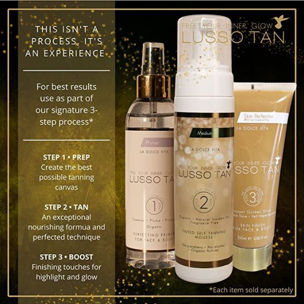 Lusso Tan Tinted Self Tanning Mousse Medium 200Ml